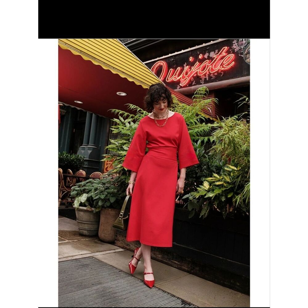 Frances Valentine Red Whitney Wrap Dress Women’s Sz Large NWT